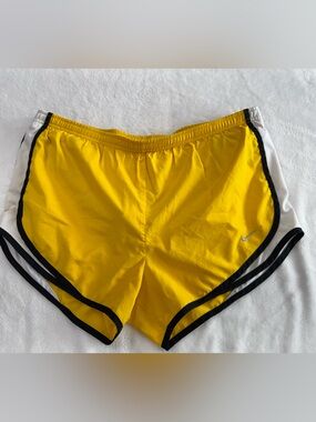Nike Women’s Yellow Athletic Running Shorts with Black Trim